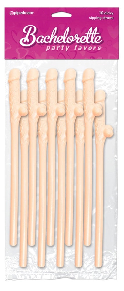 Bachelorette Party Favors Dicky Sipping Straws - Flesh