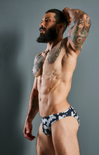 Load image into Gallery viewer, Low Brief Bikini Men Underwear - Camo Black &amp; White
