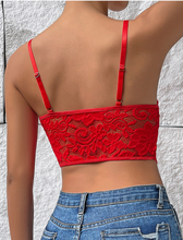 Load image into Gallery viewer, Unishe Plain Full Lace V Neck Bralette Crop Top
