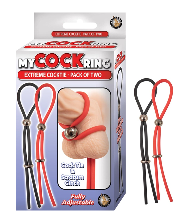 My Cockring Extreme Cocktie 2pk - Black & Red