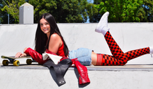 Load image into Gallery viewer, Kix Red &amp; Black Game Day Socks

