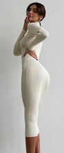 Load image into Gallery viewer, Sweetkama Ladies High Neck Bodycon Mini/Midi Sweater Dress
