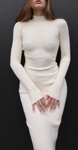 Load image into Gallery viewer, Sweetkama Ladies High Neck Bodycon Mini/Midi Sweater Dress
