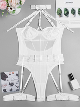 Load image into Gallery viewer, Tourtiwi Sexy Mesh Halter Lingerie Bodysuit
