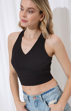 Load image into Gallery viewer, Ribbed Halter With Cross Back Tie
